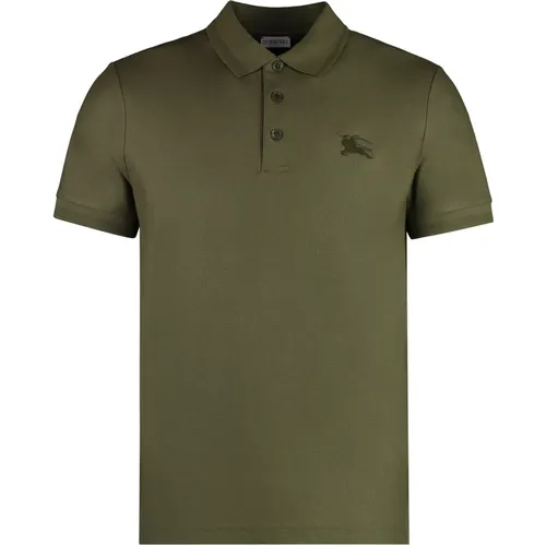 Baumwoll-Polo-Shirt mit Rippbündchen , Herren, Größe: S - Burberry - Modalova