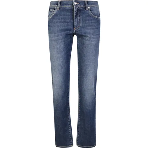 Blaue Straight-Leg Jeans für Herren , Herren, Größe: 2XL - Dolce & Gabbana - Modalova