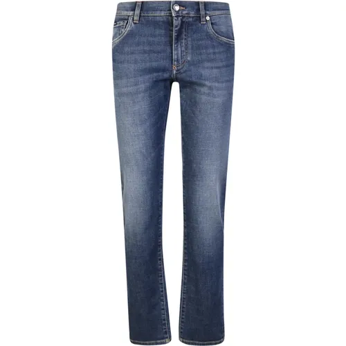 Blaue Straight-Leg Jeans für Herren , Herren, Größe: XS - Dolce & Gabbana - Modalova