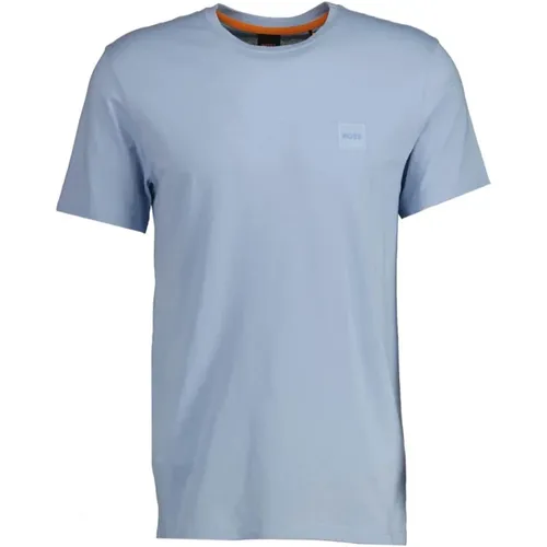 Blaue Fliesen Rundhals T-shirt Herren , Herren, Größe: 2XL - Boss Orange - Modalova