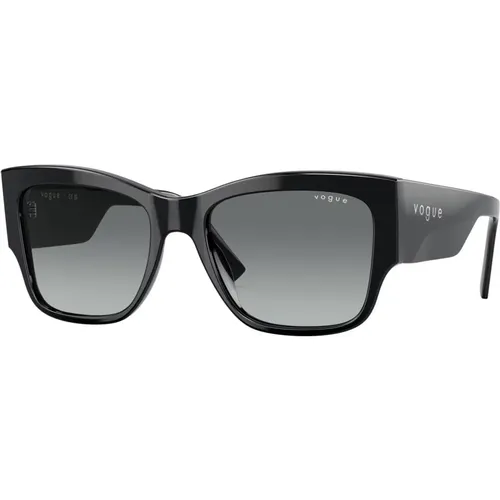 Schwarz/Grau Getönte Sonnenbrille , Damen, Größe: 54 MM - Vogue - Modalova
