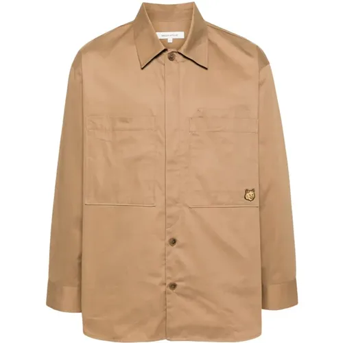 Stylish Overshirt for Men , male, Sizes: M - Maison Kitsuné - Modalova