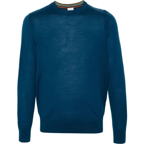 Blauer Merinowoll Rundhals Pullover - Paul Smith - Modalova