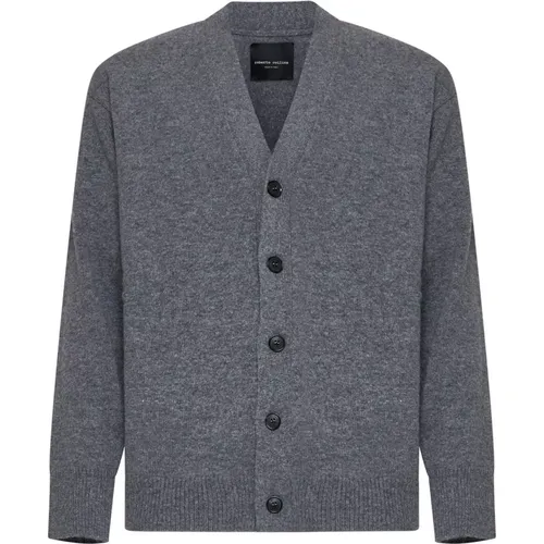 Grey Sweaters for Men , male, Sizes: 2XL, L, XL - Roberto Collina - Modalova