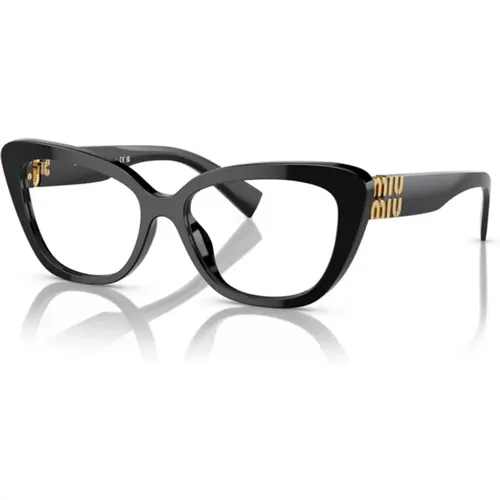 Vertical Logo Cat-Eye Glasses , female, Sizes: 55 MM - Miu Miu - Modalova