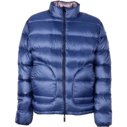 Reversible Jacket Grey Zip Feather , male, Sizes: L - Centogrammi - Modalova