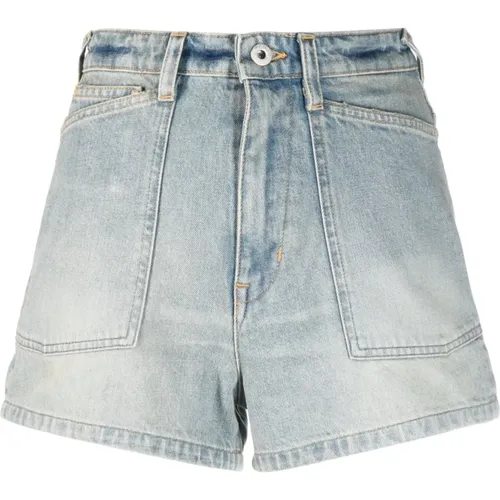 High-Waist Denim Shorts , Damen, Größe: W30 - Kenzo - Modalova