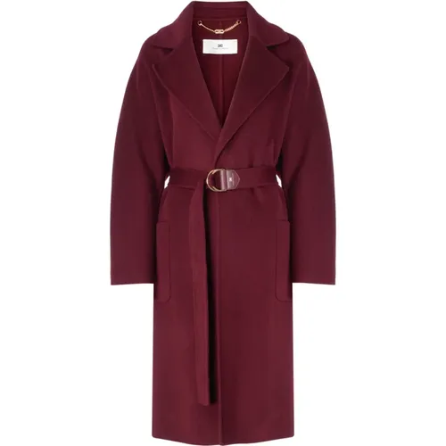 Belted Coat Cp54D46E2-Cg3 , female, Sizes: L, M, S - Elisabetta Franchi - Modalova