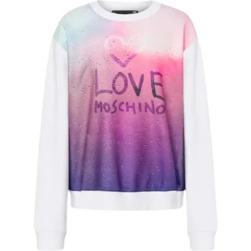 Glas Effekt Logo Sweatshirt - Love Moschino - Modalova