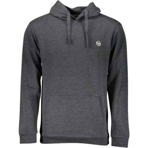 Grey Hooded Sweatshirt with Logo Embroidery , male, Sizes: M, L, 2XL, XL - Sergio Tacchini - Modalova