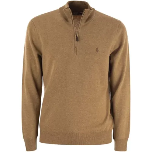 Wool Turtleneck with half zip , male, Sizes: L, XL, S - Ralph Lauren - Modalova