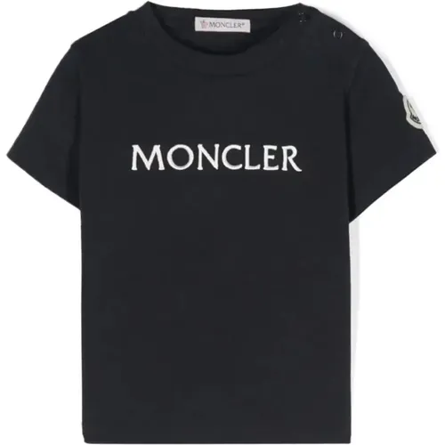 Blaues SS T-Shirt Moncler - Moncler - Modalova
