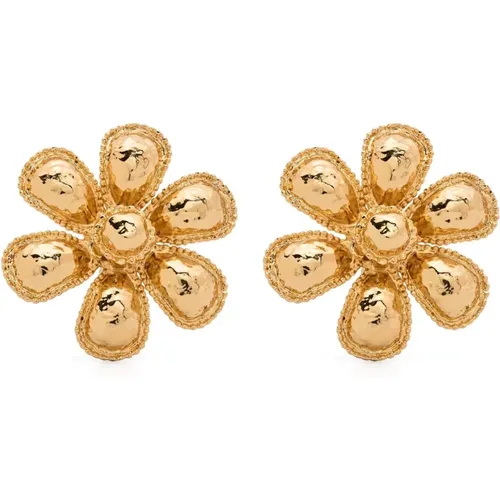 Casual Gold Earrings with Zirconium , female, Sizes: ONE SIZE - Moschino - Modalova