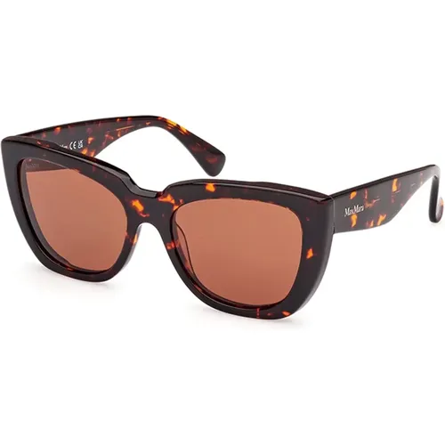 Stylish Havana Sunglasses with Lens , female, Sizes: 54 MM - Max Mara - Modalova