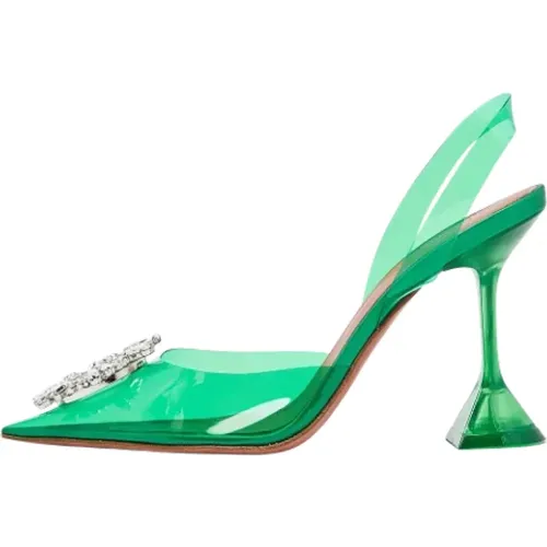 Pre-owned Fabric heels , female, Sizes: 4 UK - Amina Muaddi Pre-owned - Modalova