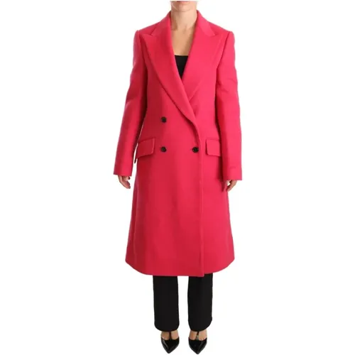 Rosa Zweireihiger Trenchcoat Mantel - Dolce & Gabbana - Modalova