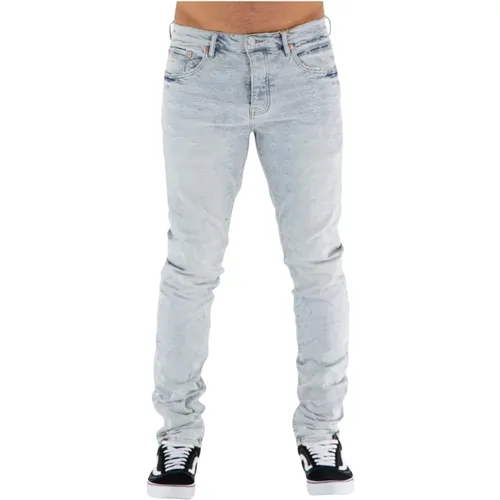 Low-rise men's jacquard monogram jeans , male, Sizes: W30, W33, W32, W34 - Purple Brand - Modalova