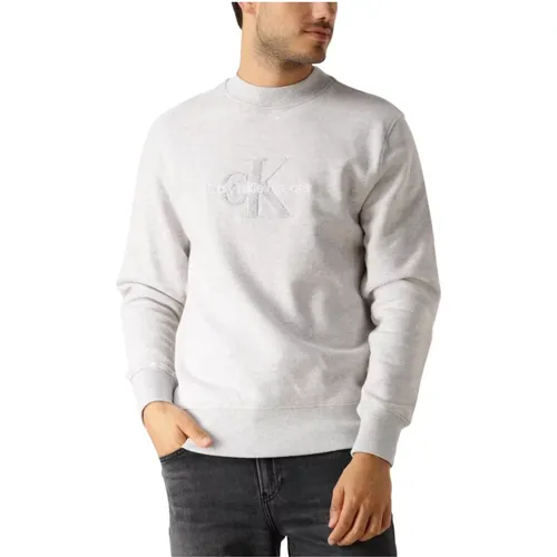 Chenille Monologo Crew Neck Pullover , Herren, Größe: S - Calvin Klein - Modalova