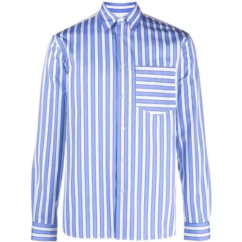 Striped Cotton Shirt with Classic Collar , male, Sizes: L, M - JW Anderson - Modalova