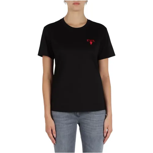 Limited Edition Logo Embroidered T-shirt , female, Sizes: XS, S - Emporio Armani - Modalova