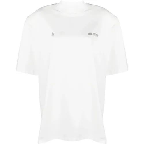 Weiße Baumwoll-T-Shirt mit Logo Appliqué , Damen, Größe: XS - The Attico - Modalova