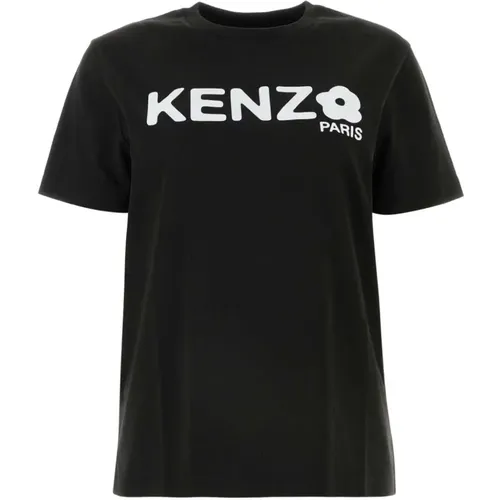 Stilvolles Schwarzes Baumwoll T-Shirt , Damen, Größe: L - Kenzo - Modalova