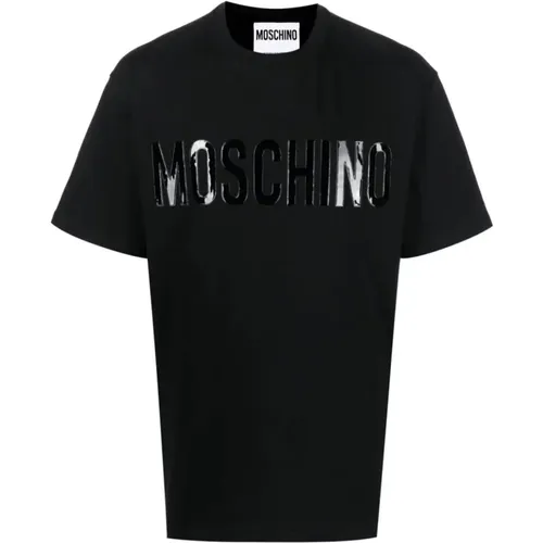 Logo Print T-Shirt - Size: 52 , male, Sizes: 2XL - Moschino - Modalova