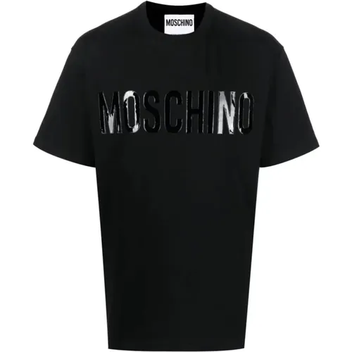Logo Print T-Shirt - Size: 52 , male, Sizes: XL - Moschino - Modalova