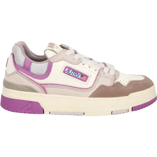 Panelled Leather Sneakers with Logo Detail , female, Sizes: 4 UK, 3 UK, 6 UK, 2 UK, 8 UK, 5 UK, 7 UK - Autry - Modalova