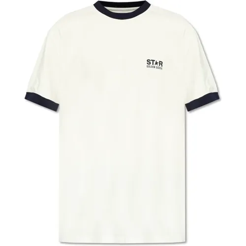T-Shirt mit Logo , Herren, Größe: XL - Golden Goose - Modalova