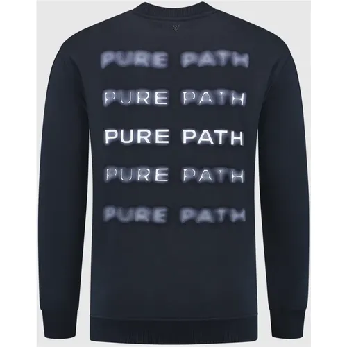 Blurred Wordmark Sweater Men Dark , male, Sizes: XL, S - Pure Path - Modalova