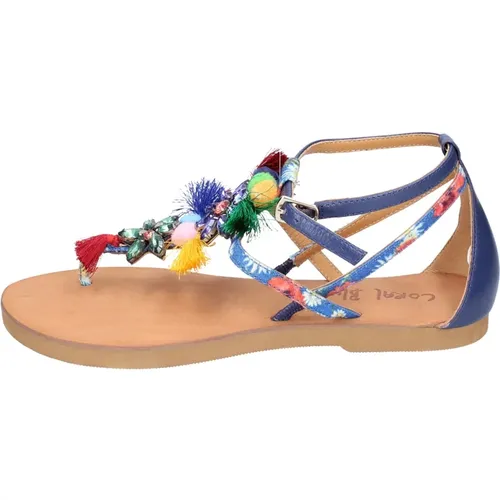 Leather Women's Sandals Stylish Collection , female, Sizes: 7 UK, 8 UK, 3 UK - Coral Blue - Modalova