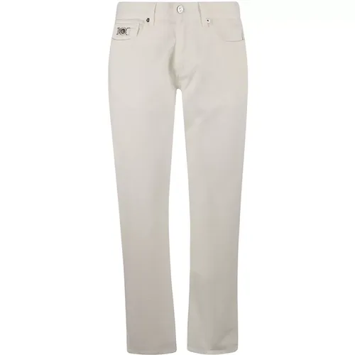 Weiße Denim Hose,Straight Jeans - Versace - Modalova