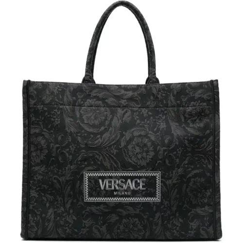Barocco 'Athena' Embroidered Bag , male, Sizes: ONE SIZE - Versace - Modalova