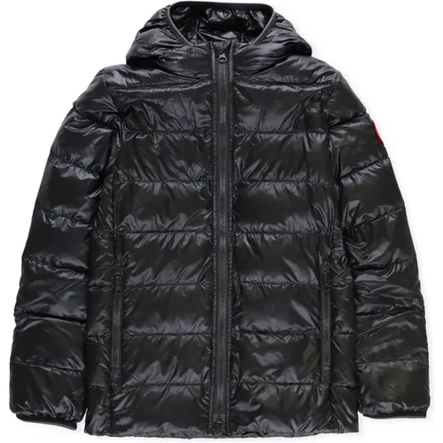 Kids Quilted Down Jacket with Hood , male, Sizes: M, S - Canada Goose - Modalova