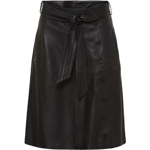 A-Shape Skirt With Belt in Leather , female, Sizes: XS, L, S, 2XL, XL, M - Btfcph - Modalova