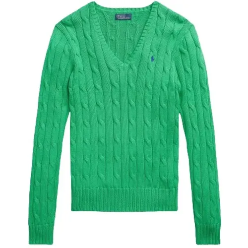 Kimberly Twisted Knit V-Neck Sweater , female, Sizes: L, S, XL, M, XS - Polo Ralph Lauren - Modalova