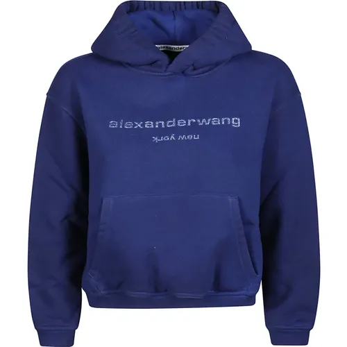 Glitter Puff Logo Sweatshirt - alexander wang - Modalova