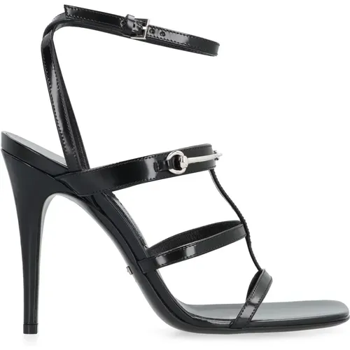 Leather Sandals with Stiletto Heel , female, Sizes: 3 UK, 4 UK - Gucci - Modalova