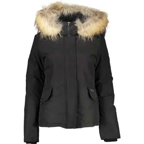 Hooded Jacket with Removable Fur , female, Sizes: XL, M - Woolrich - Modalova