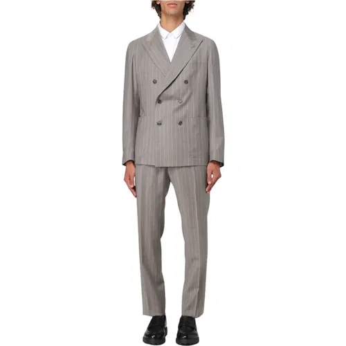 Double-breasted pinstripe suit , male, Sizes: XL, L, M - Tagliatore - Modalova