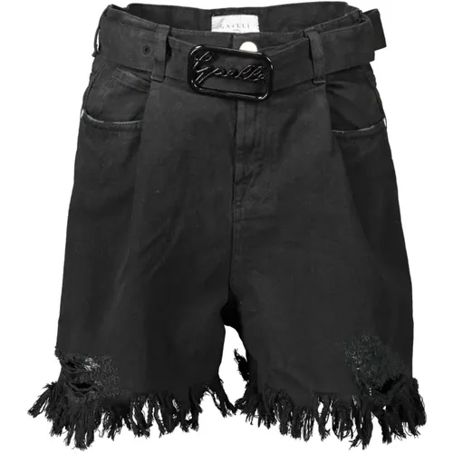 Schwarze Damen Fransenshorts mit Abnehmbarem Gürtel - Gaëlle Paris - Modalova