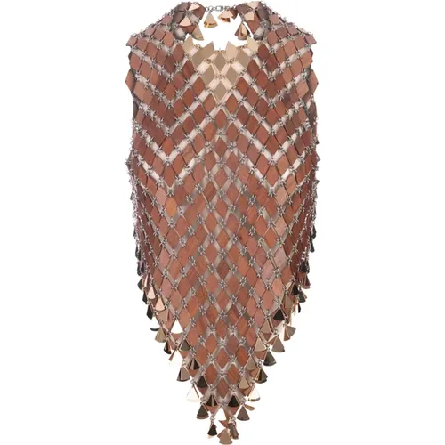 Wood Diamond Sleeveless Top , female, Sizes: S - Paco Rabanne - Modalova