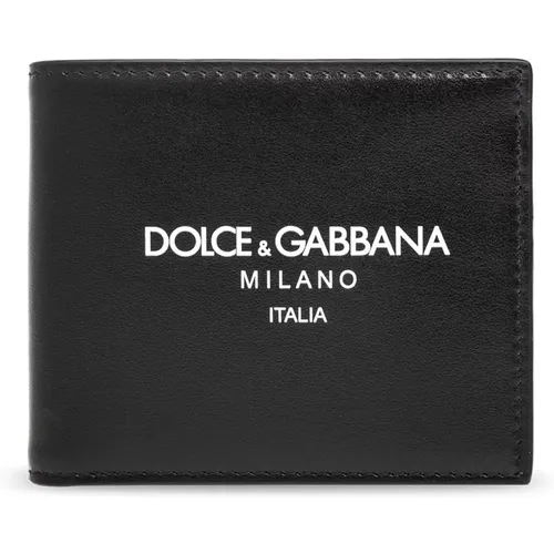 Lederbrieftasche mit Logo - Dolce & Gabbana - Modalova