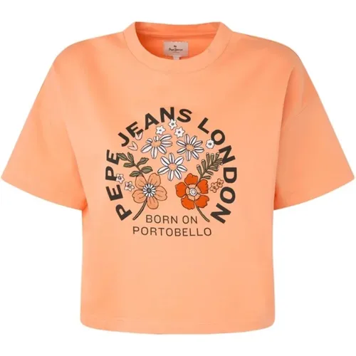 Ofra T-shirt with Front Print , female, Sizes: L, M, S - Pepe Jeans - Modalova