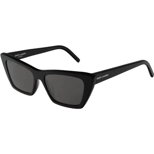 Schwarz/Graue SL 276 Mica Sonnenbrille , Damen, Größe: 53 MM - Saint Laurent - Modalova