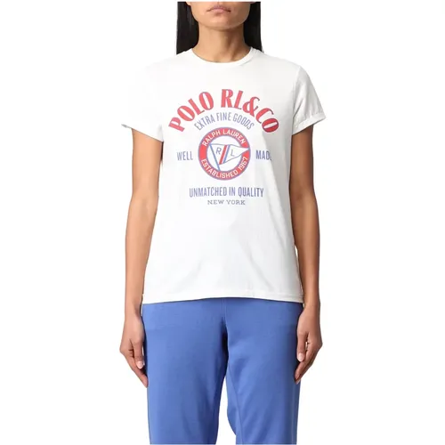 Premium Women`s T-Shirt with Iconic Logo , female, Sizes: M, XL - Polo Ralph Lauren - Modalova
