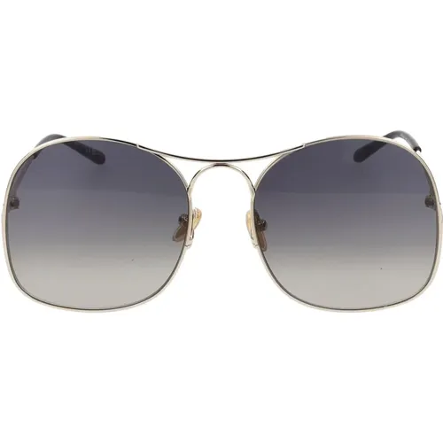 Stylische Sonnenbrille,Gold/Grey Shaded Sunglasses - Chloé - Modalova