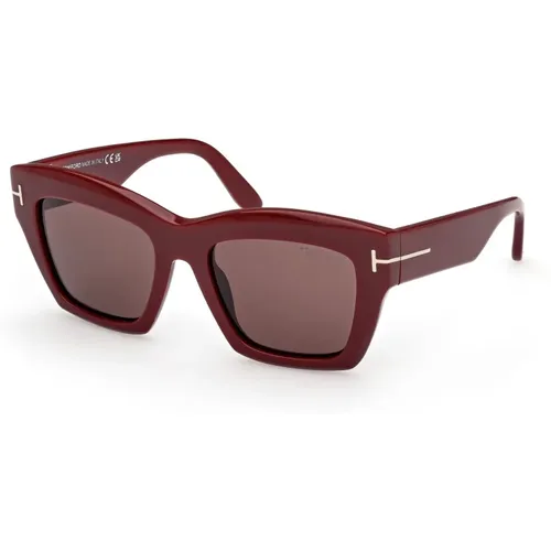 Bordeaux Sonnenbrille Quadratischer Stil - Tom Ford - Modalova