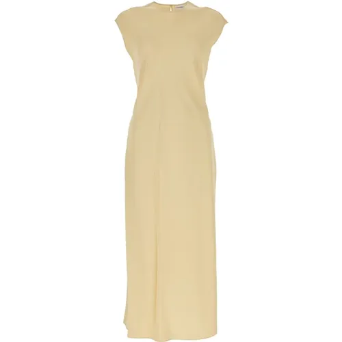 Elegantes Satin Midi Kleid , Damen, Größe: S - Calvin Klein - Modalova